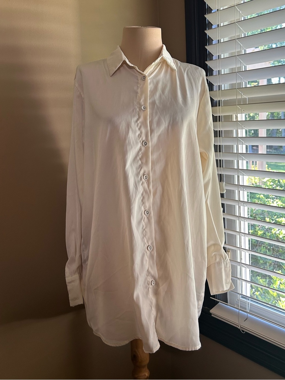 Classic Cream Button-Down Women's Shirt